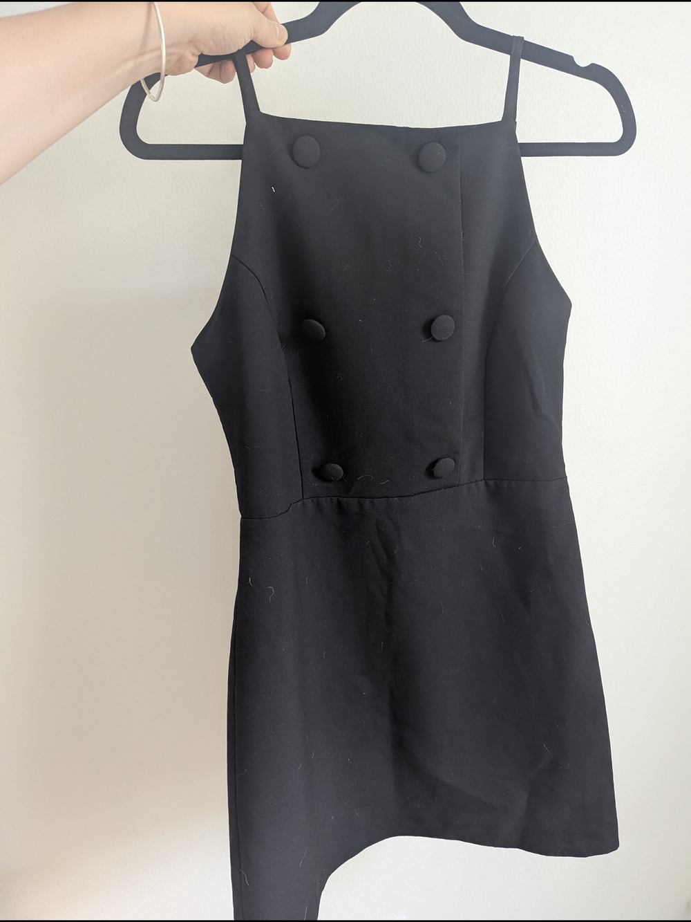 Zara Black Double-Breasted Sleeveless Mini Dress